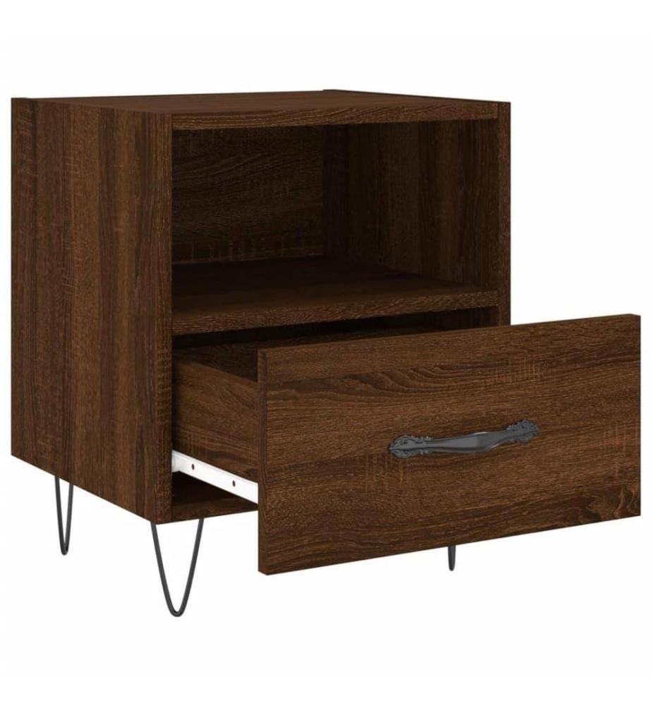 Nachttische 2Stk. Braun Eichen-Optik 40x35x47,5cm Holzwerkstoff