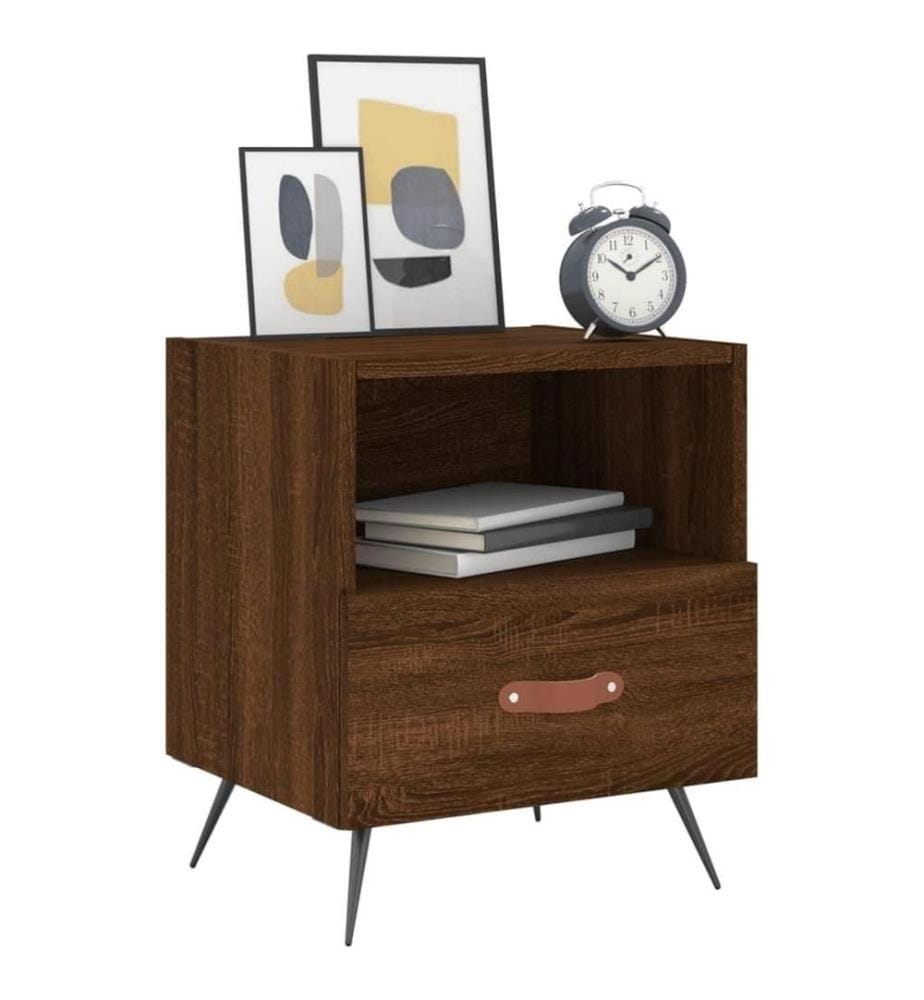 Nachttische 2Stk. Braun Eichen-Optik 40x35x47,5cm Holzwerkstoff