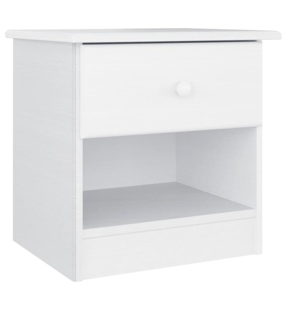 Nachttisch ALTA Weiss 43x35x40,5 cm Massivholz Kiefer