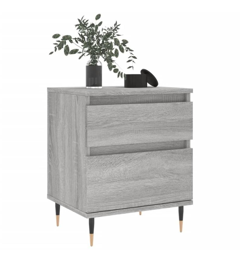 Nachttische 2 Stk. Grau Sonoma 40x35x50 cm Holzwerkstoff
