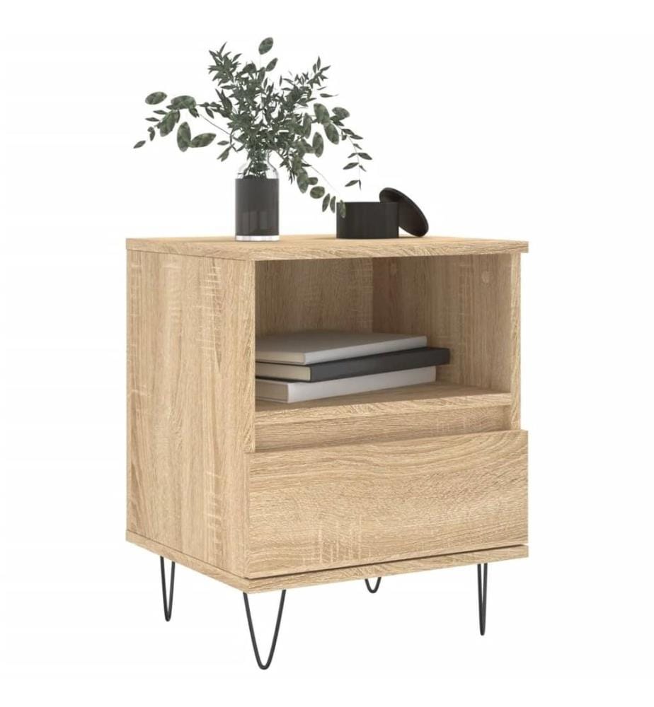 Nachttische 2 Stk. Sonoma-Eiche 40x35x50 cm Holzwerkstoff