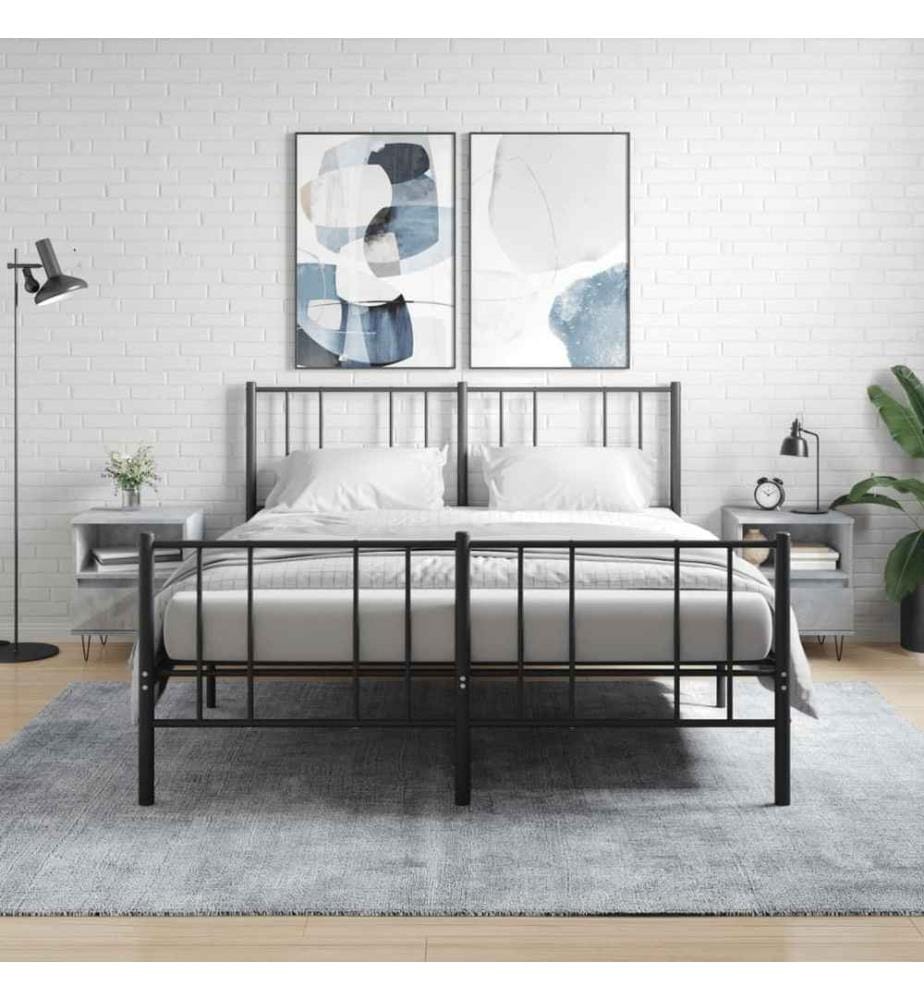 Nachttische 2 Stk. Betongrau 40x35x50 cm Holzwerkstoff