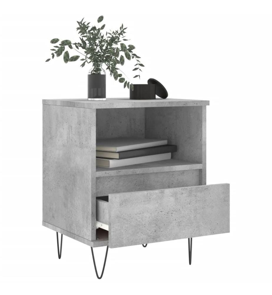 Nachttische 2 Stk. Betongrau 40x35x50 cm Holzwerkstoff
