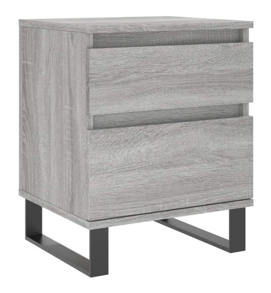 Nachttische 2 Stk. Grau Sonoma 40x35x50 cm Holzwerkstoff
