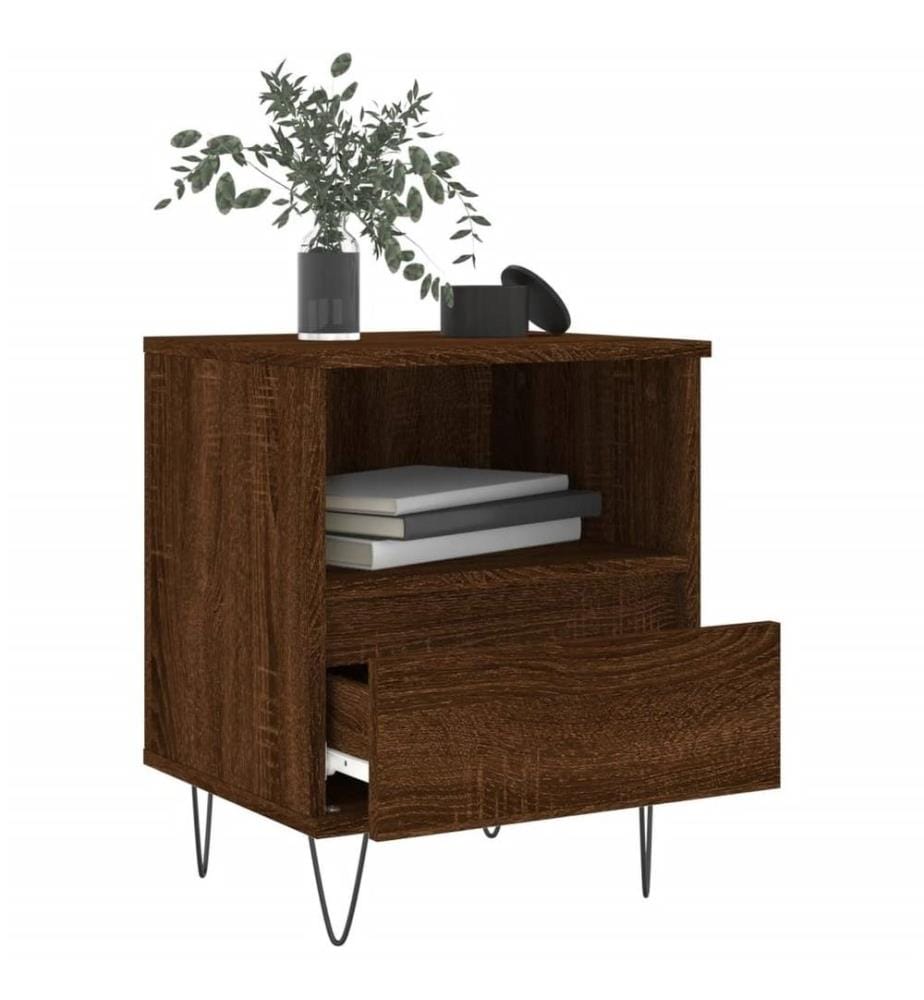Nachttisch Braun Eichen-Optik 40x35x50 cm Holzwerkstoff