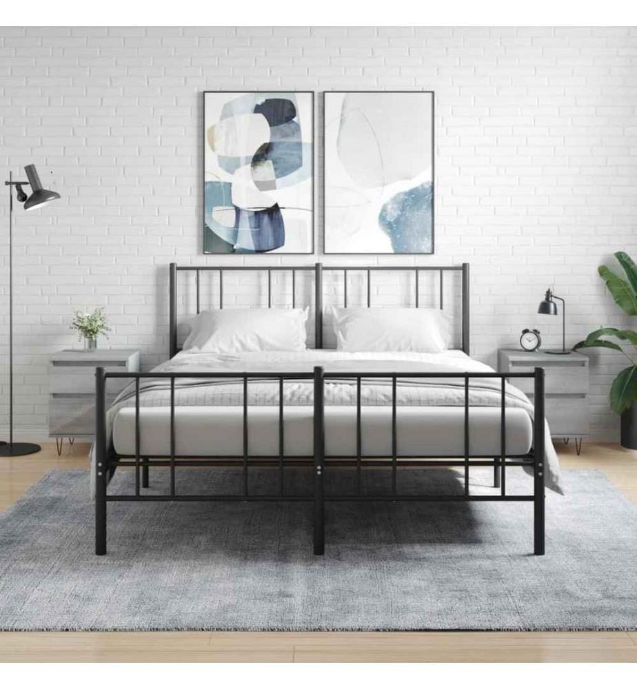 Nachttische 2 Stk. Grau Sonoma 40x35x50 cm Holzwerkstoff