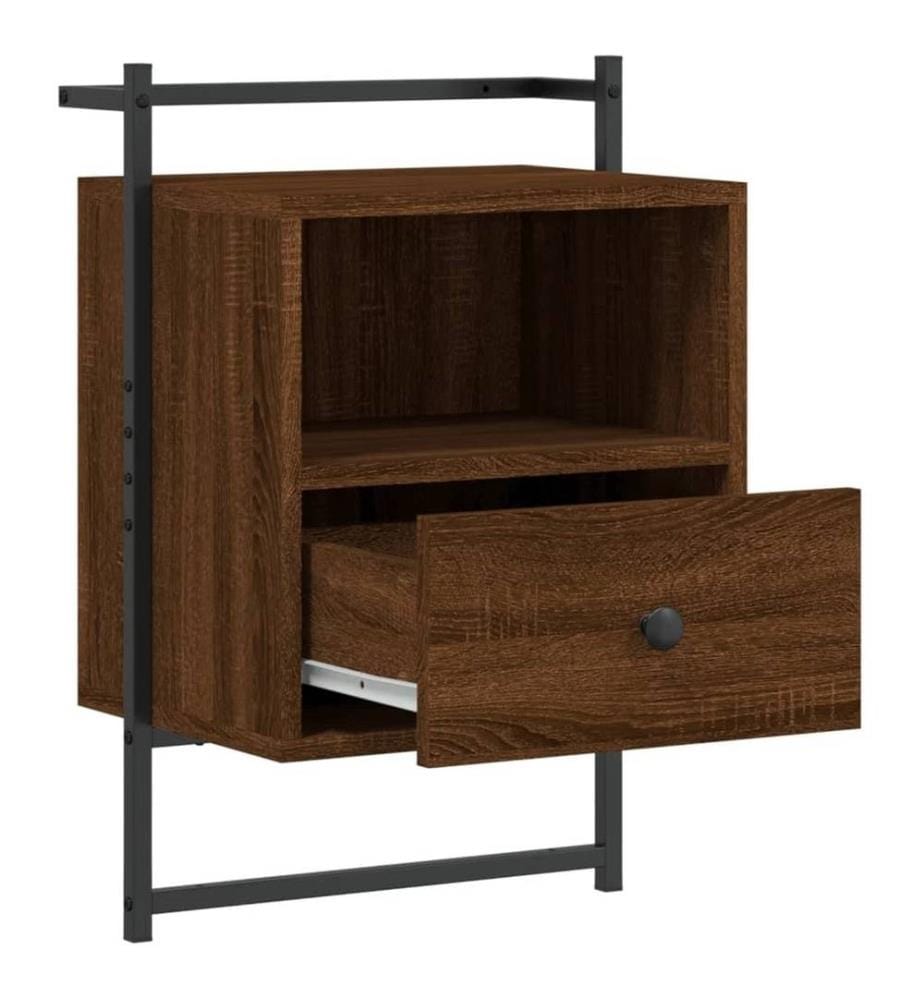 Wand-Nachttisch Braun Eiche 40x30x61 cm Holzwerkstoff