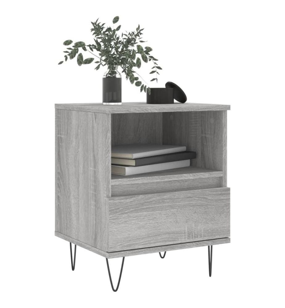 Nachttisch Grau Sonoma 40x35x50 cm Holzwerkstoff