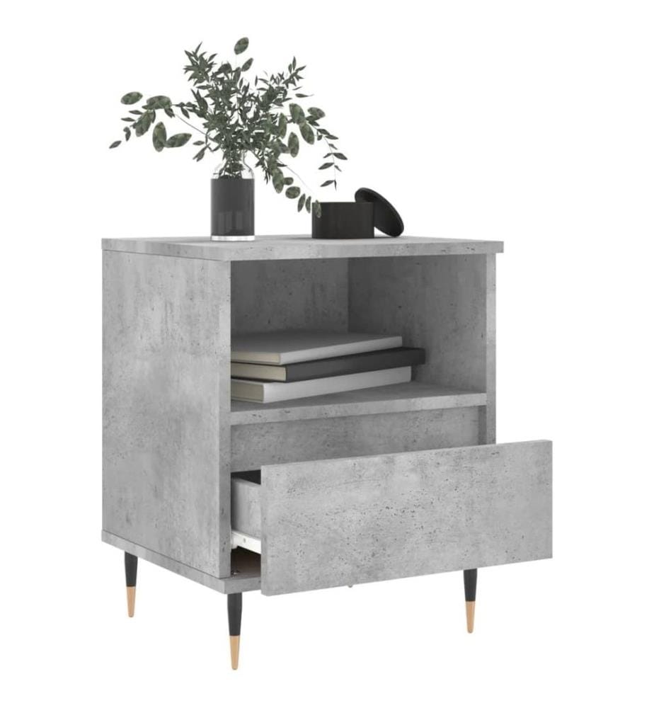 Nachttische 2 Stk. Betongrau 40x35x50 cm Holzwerkstoff