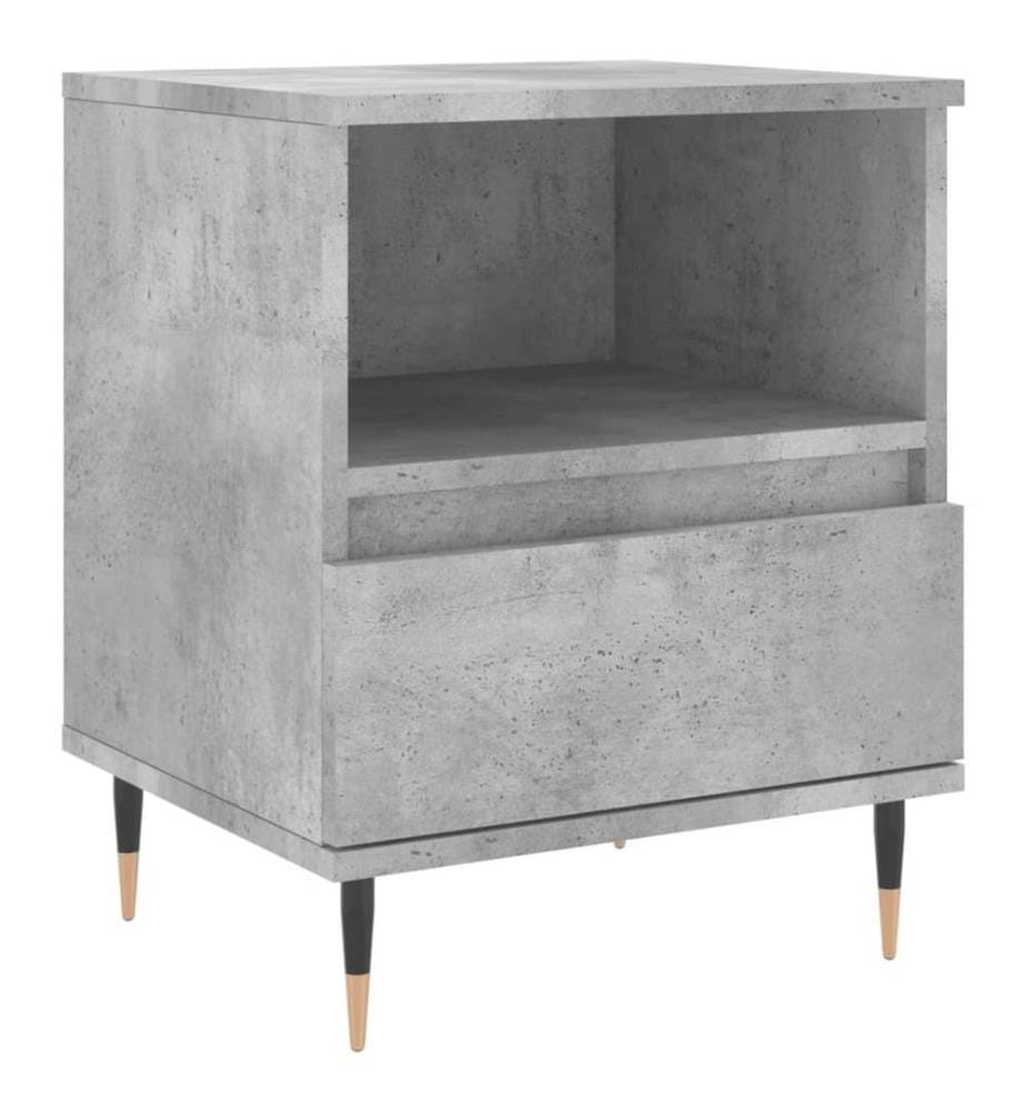 Nachttische 2 Stk. Betongrau 40x35x50 cm Holzwerkstoff