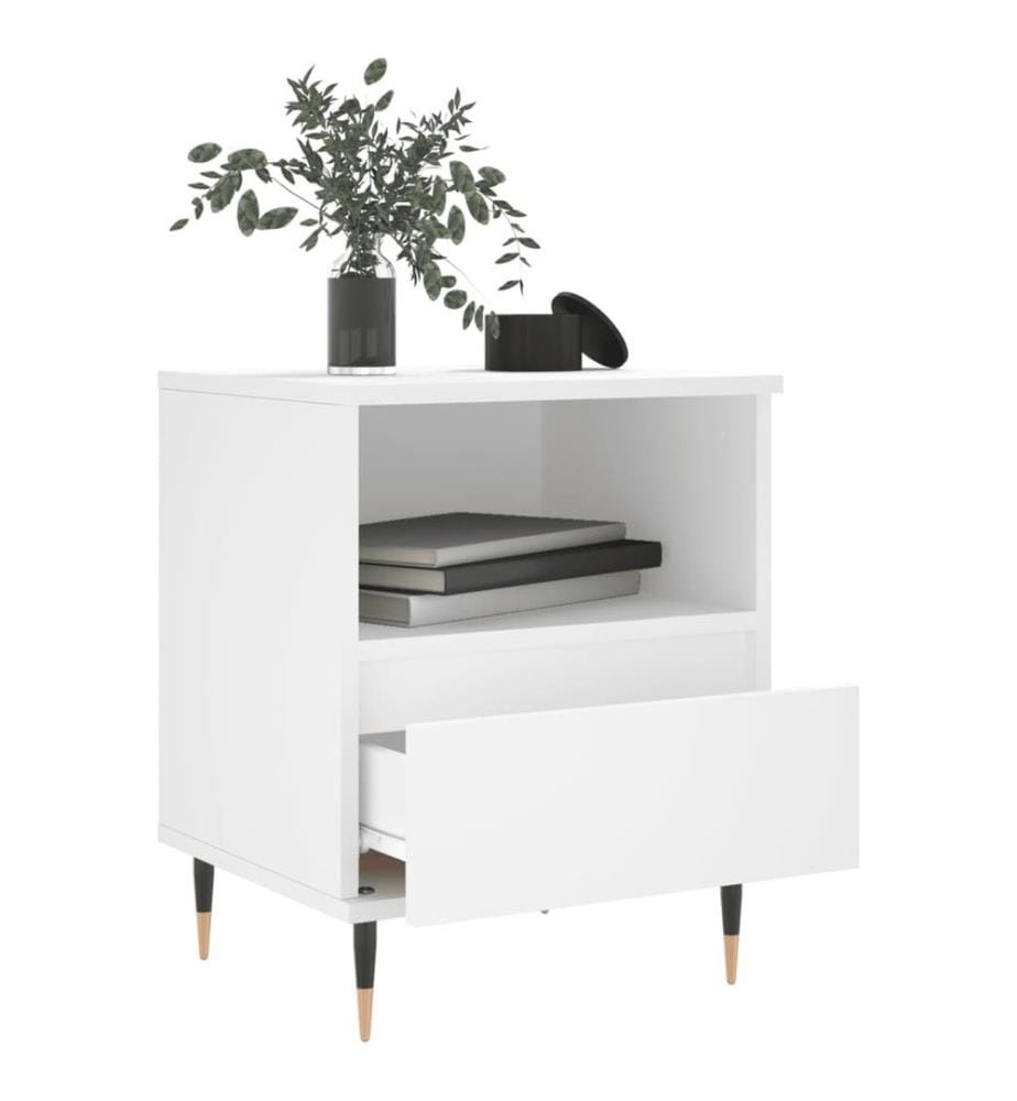 Nachttische 2 Stk. Weiss 40x35x50 cm Holzwerkstoff