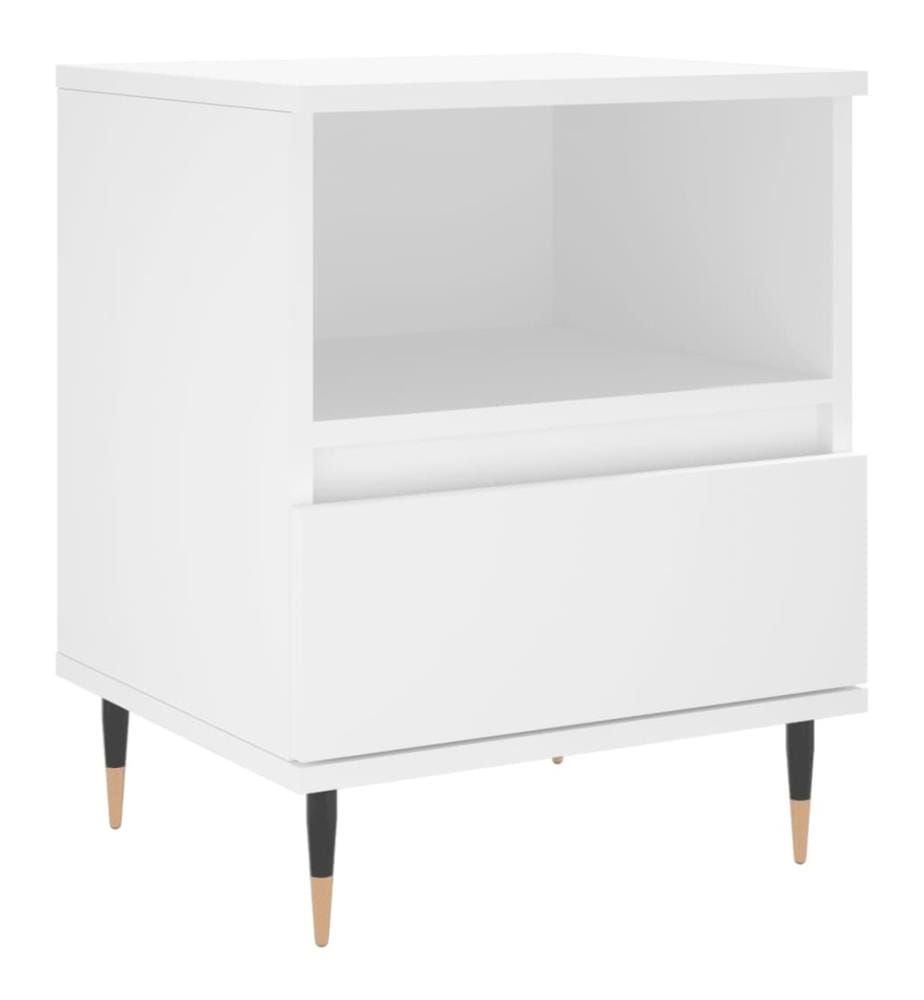 Nachttische 2 Stk. Weiss 40x35x50 cm Holzwerkstoff