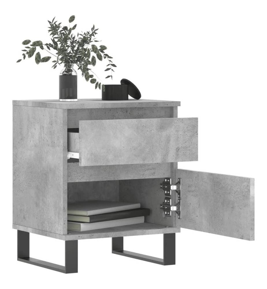 Nachttische 2 Stk. Betongrau 40x35x50 cm Holzwerkstoff