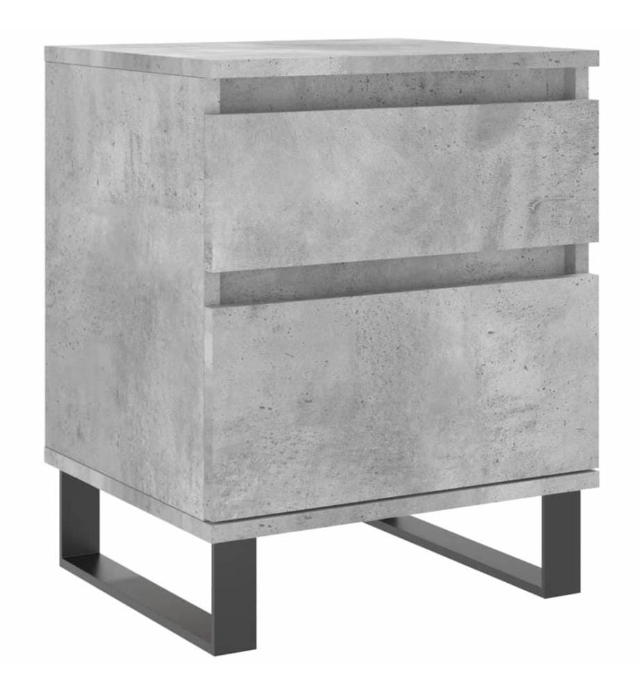 Nachttische 2 Stk. Betongrau 40x35x50 cm Holzwerkstoff