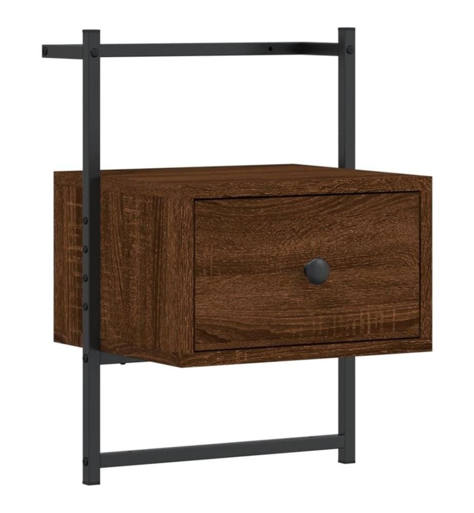 Wand-Nachttisch Braun Eiche 35x30x51 cm Holzwerkstoff