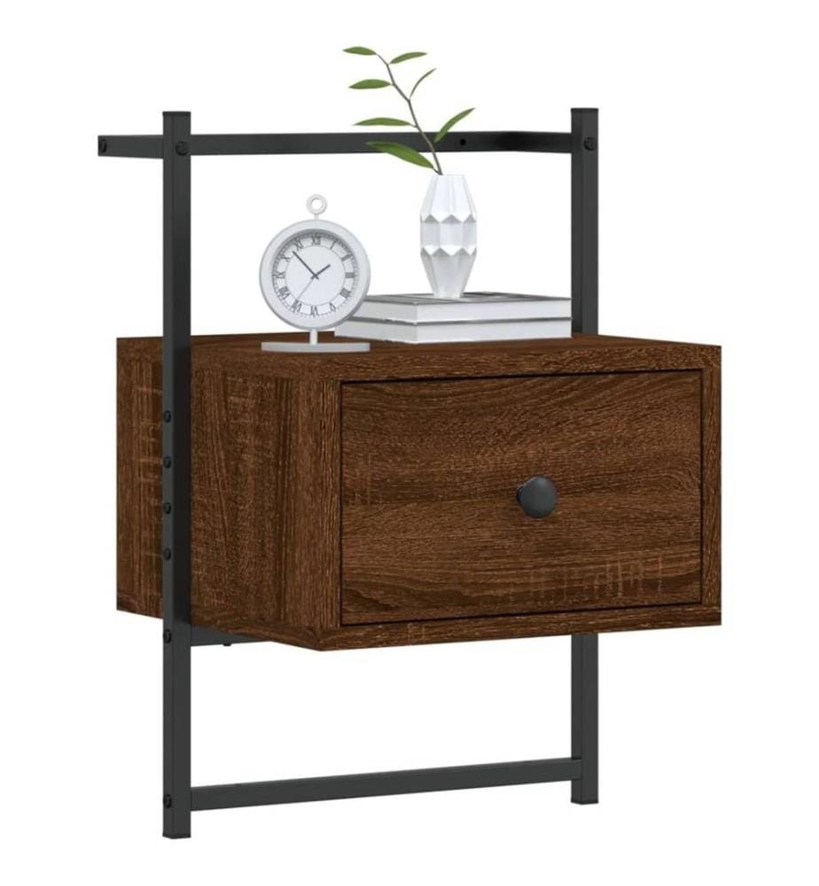 Wand-Nachttisch Braun Eiche 35x30x51 cm Holzwerkstoff