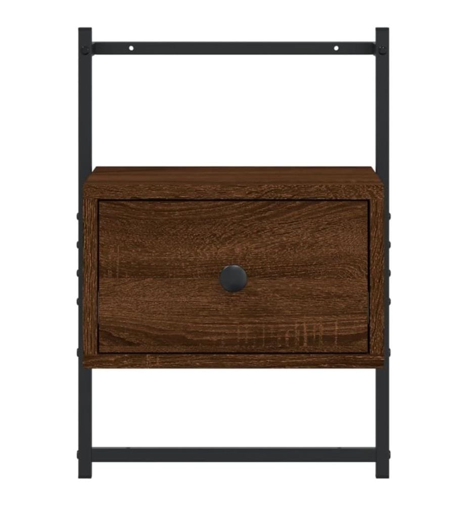 Wand-Nachttisch Braun Eiche 35x30x51 cm Holzwerkstoff