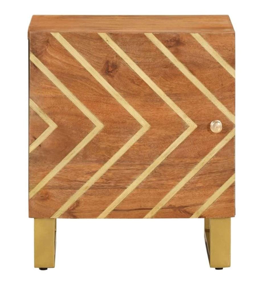 Nachttisch Braun und Schwarz Massivholz Mango