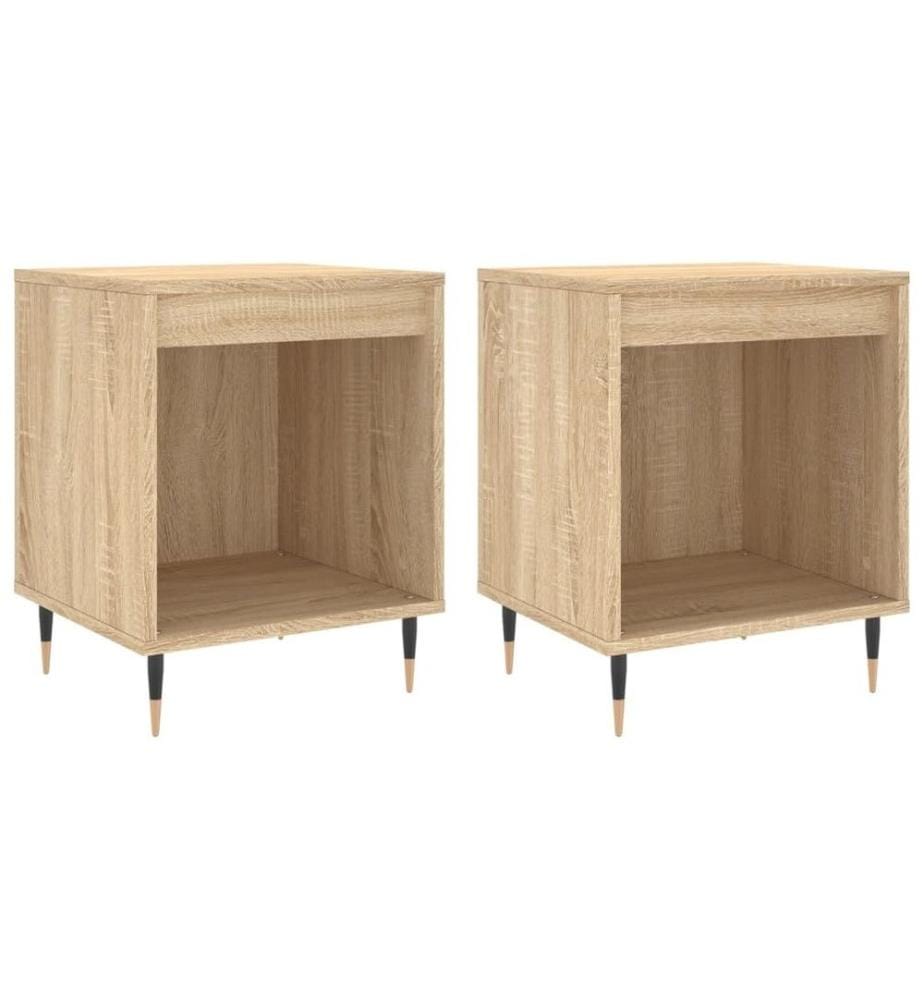 Nachttische 2 Stk. Sonoma-Eiche 40x35x50 cm Holzwerkstoff