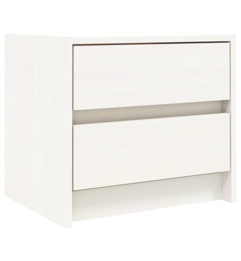 Nachttische 2 Stk. Weiss 40x31x35,5 cm Massivholz Kiefer