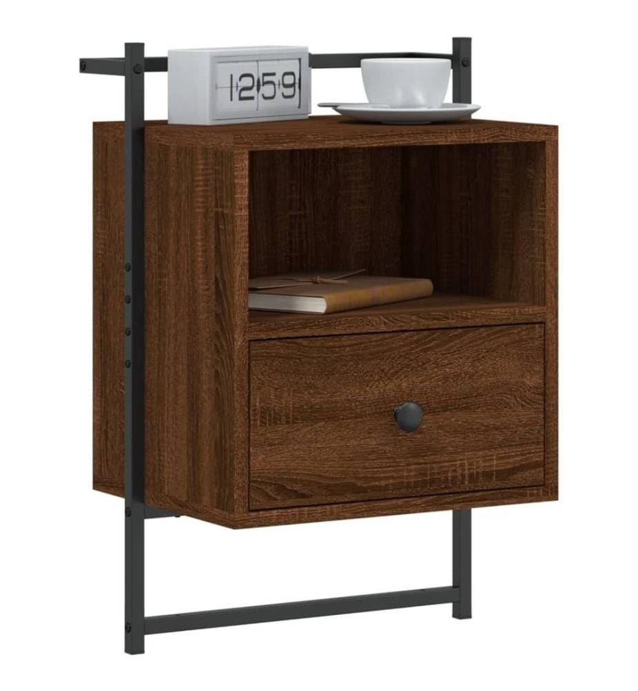 Wand-Nachttische 2 Stk. Braun Eiche 40x30x61 cm Holzwerkstoff