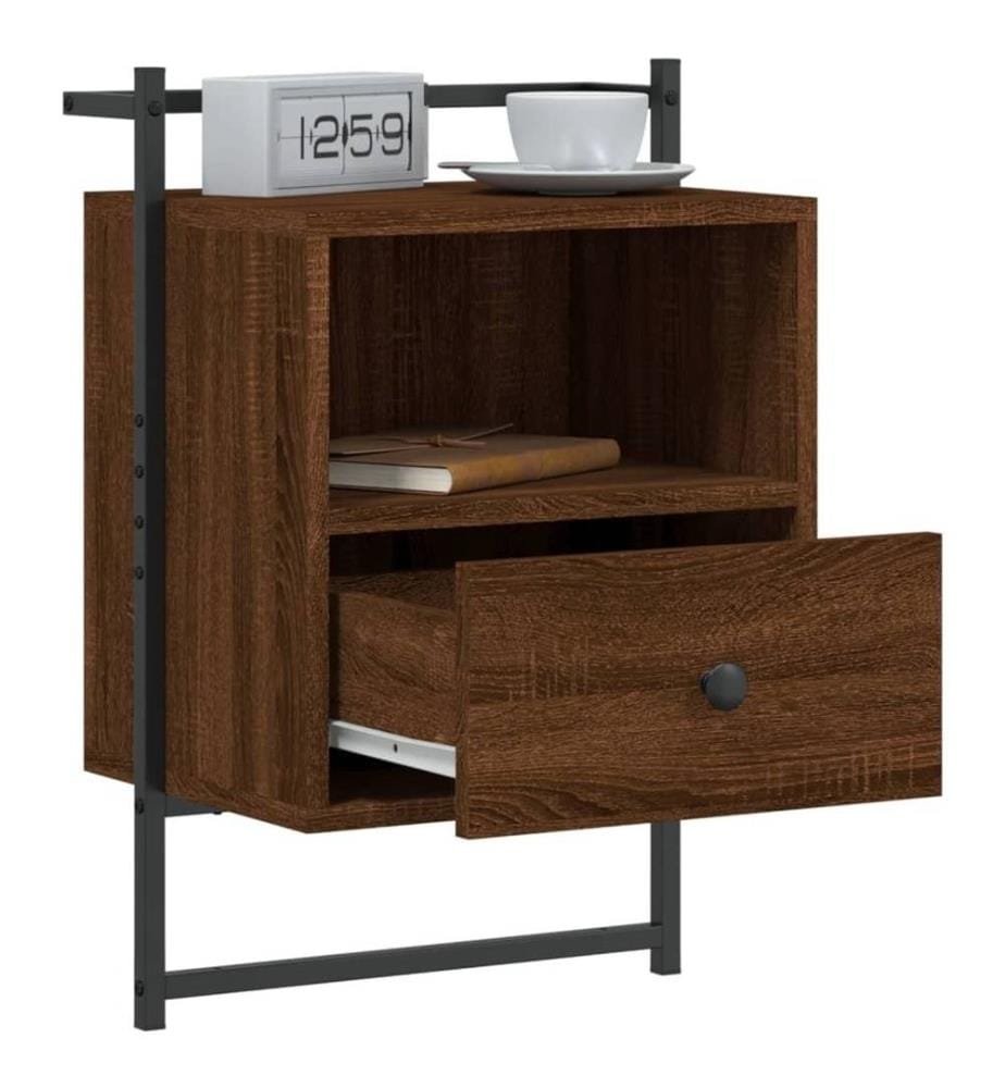 Wand-Nachttische 2 Stk. Braun Eiche 40x30x61 cm Holzwerkstoff