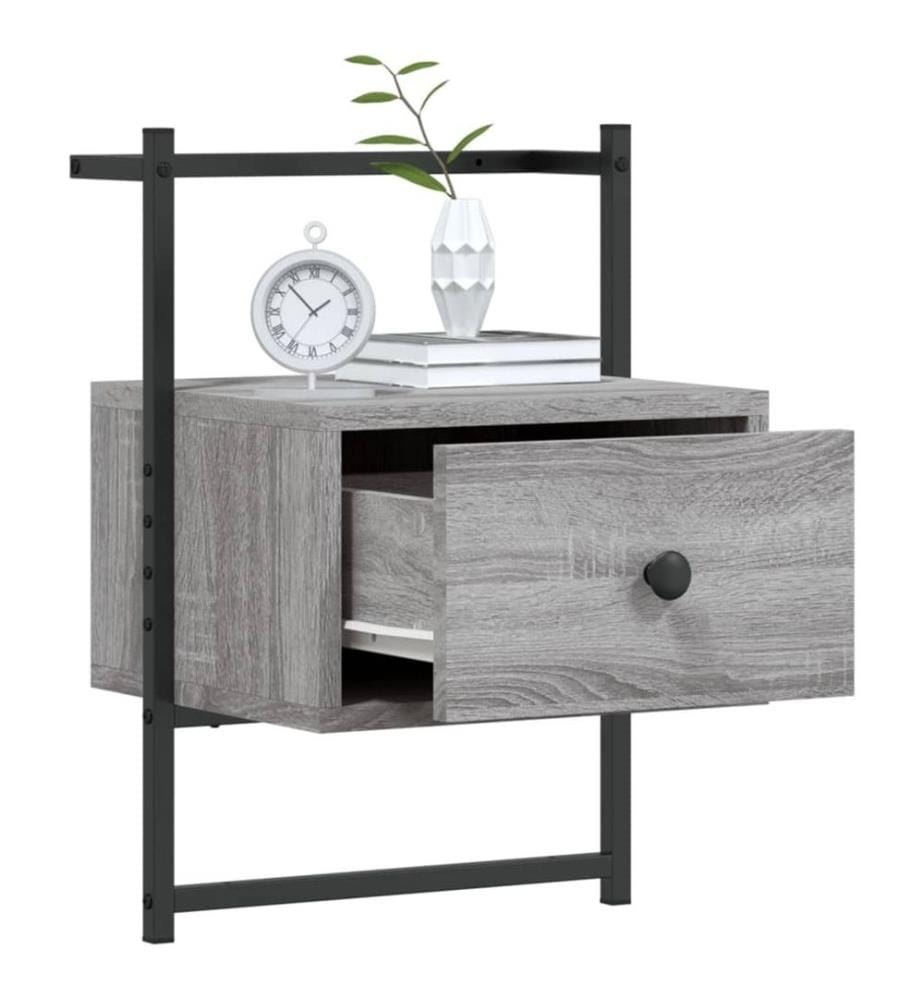 Wand-Nachttisch Grau Sonoma 35x30x51 cm Holzwerkstoff