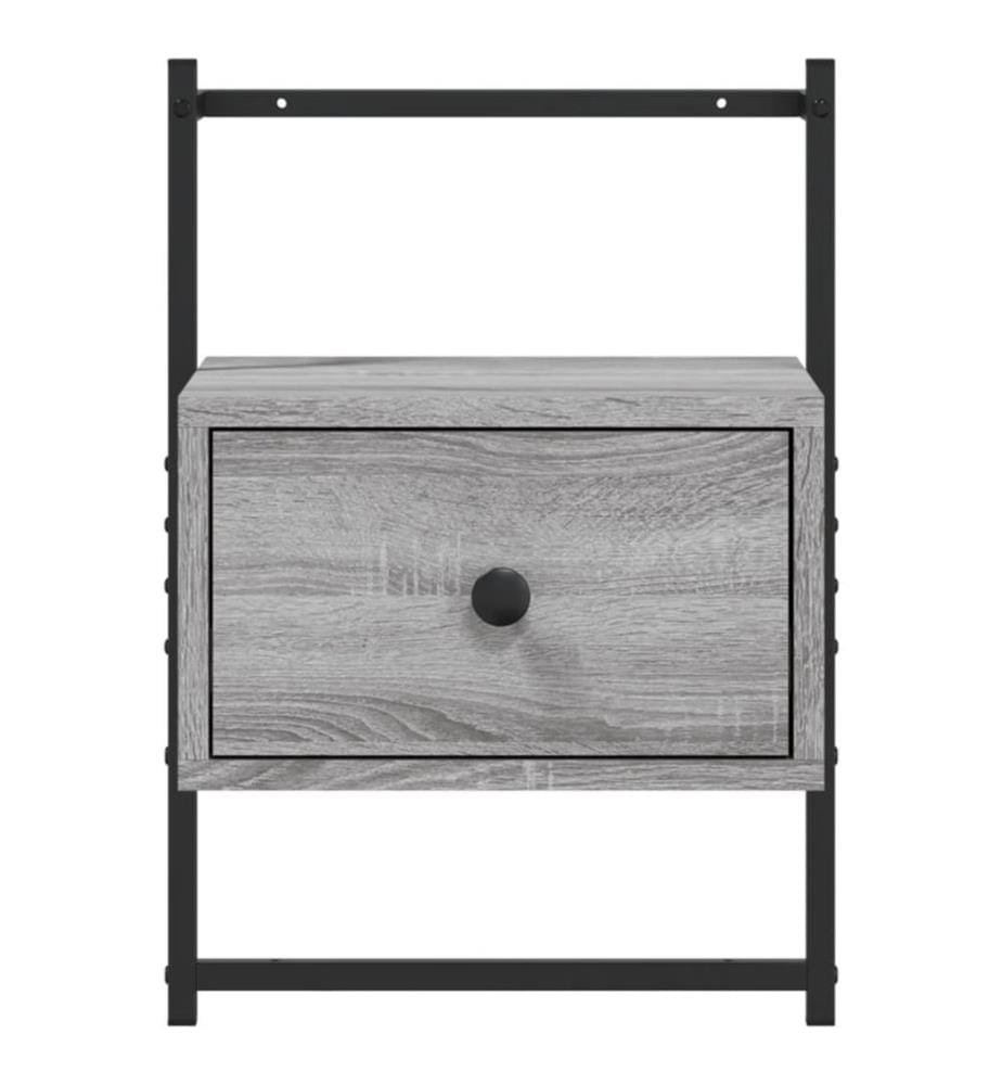 Wand-Nachttisch Grau Sonoma 35x30x51 cm Holzwerkstoff