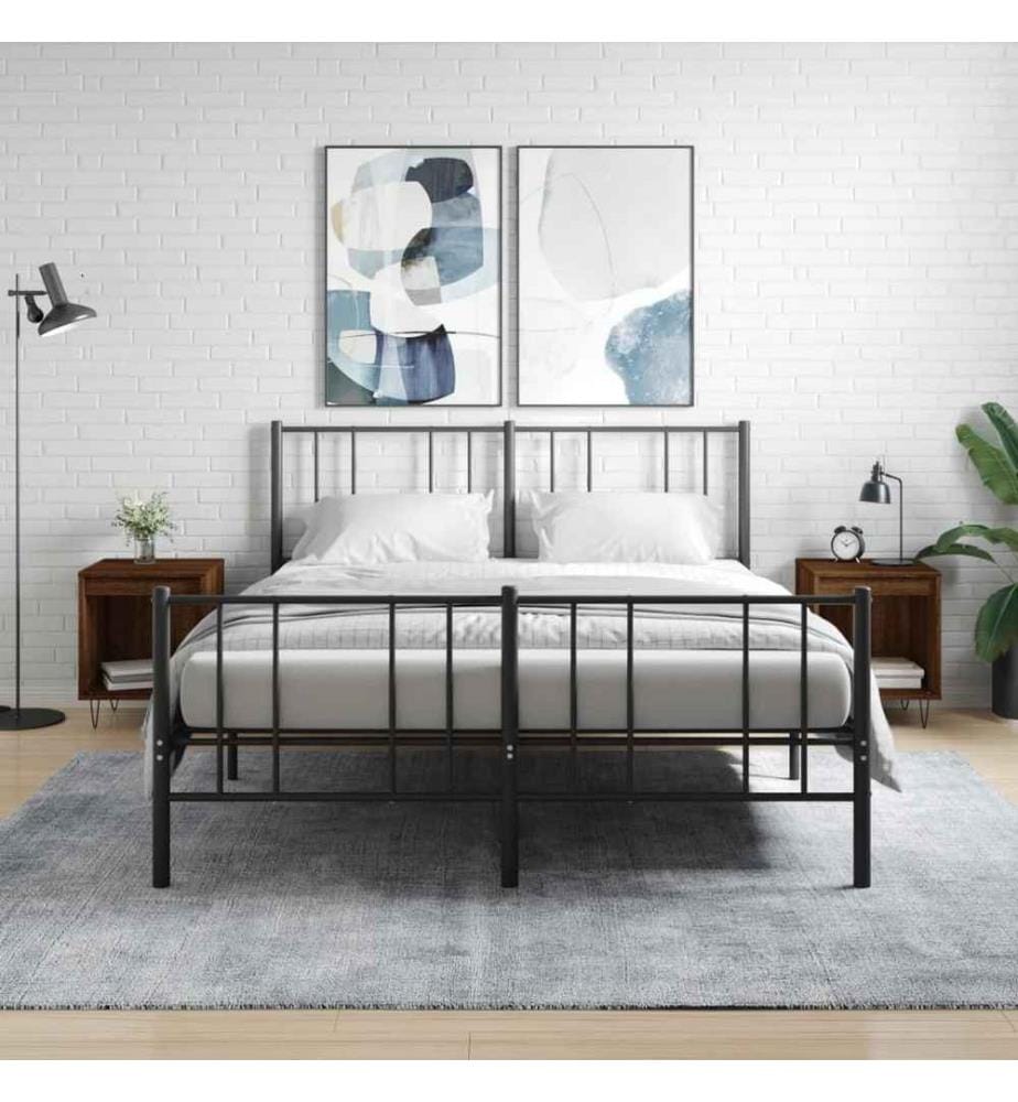 Nachttische 2 Stk. Braun Eichen-Optik 40x35x50 cm Holzwerkstoff