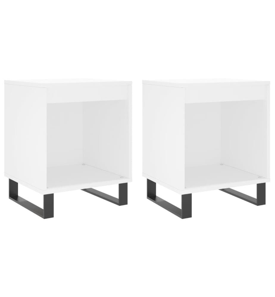 Nachttische 2 Stk. Weiss 40x35x50 cm Holzwerkstoff