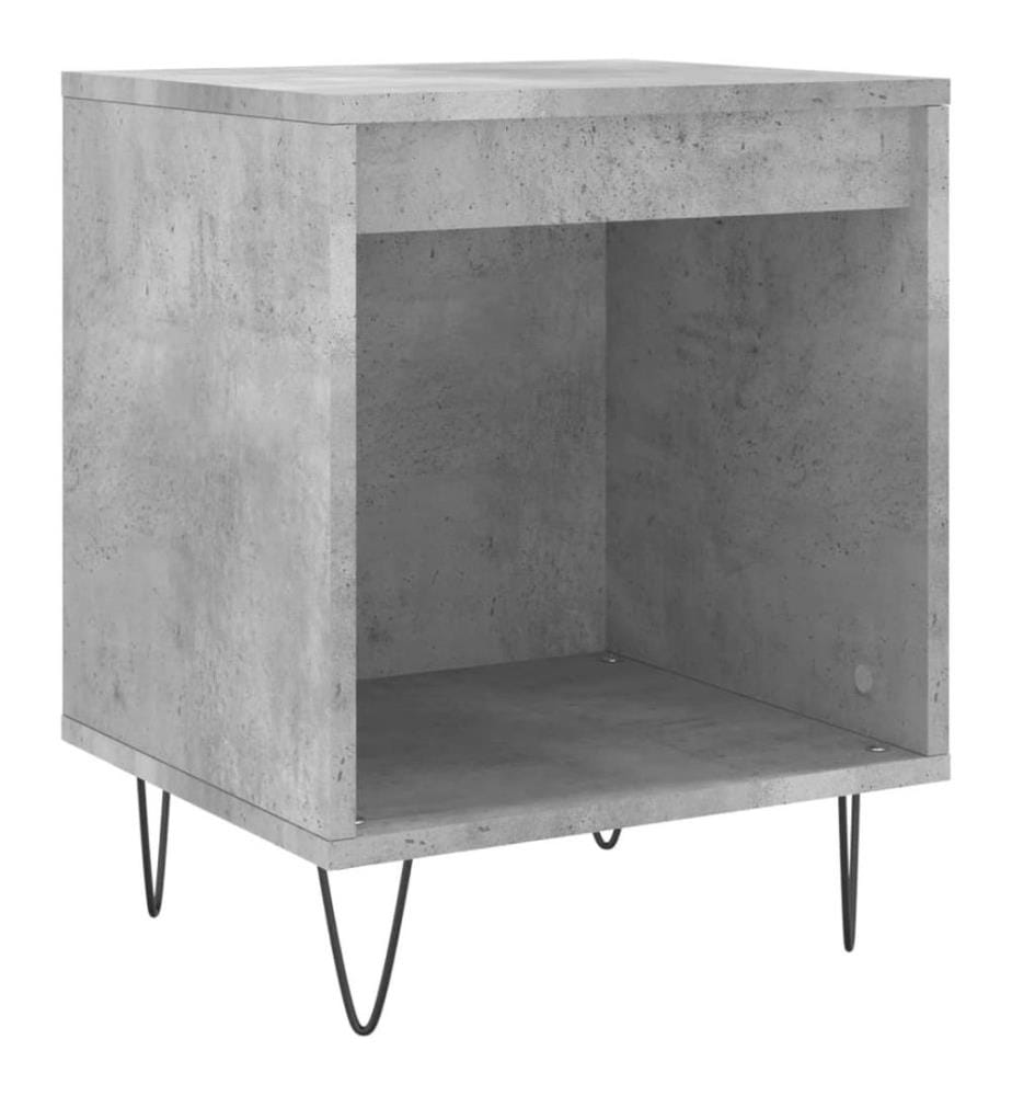 Nachttische 2 Stk. Betongrau 40x35x50 cm Holzwerkstoff