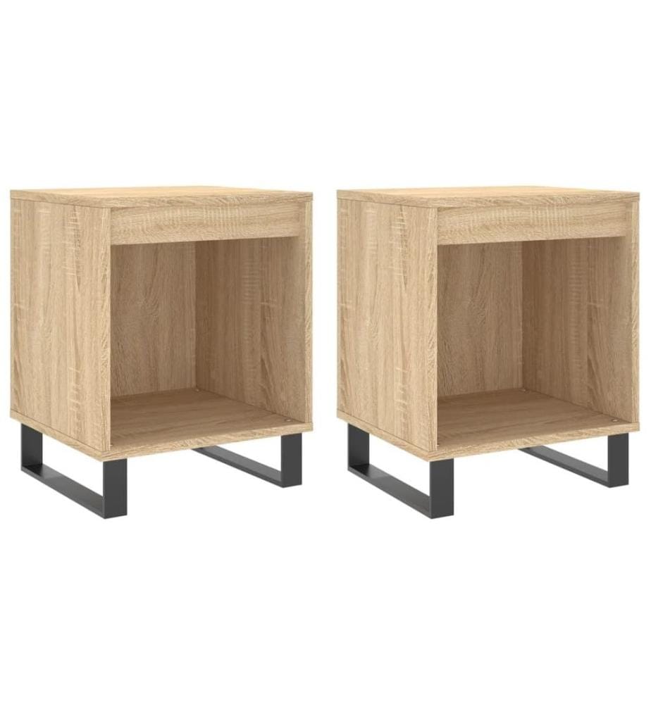 Nachttische 2 Stk. Sonoma-Eiche 40x35x50 cm Holzwerkstoff
