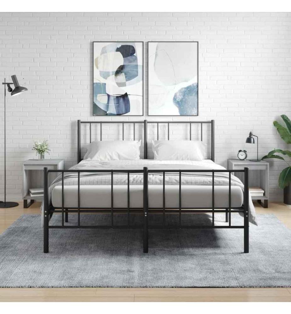 Nachttische 2 Stk. Grau Sonoma 40x35x50 cm Holzwerkstoff