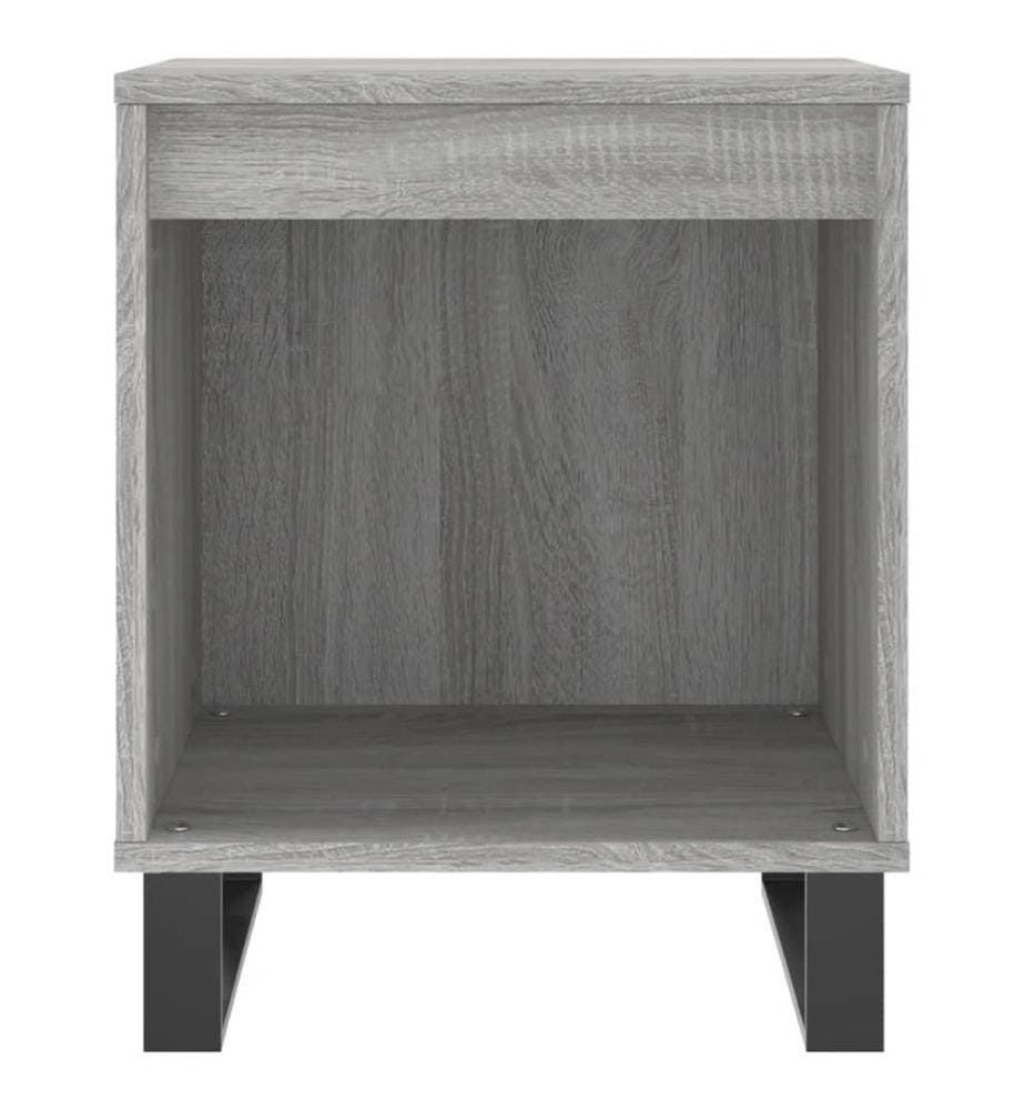 Nachttische 2 Stk. Grau Sonoma 40x35x50 cm Holzwerkstoff