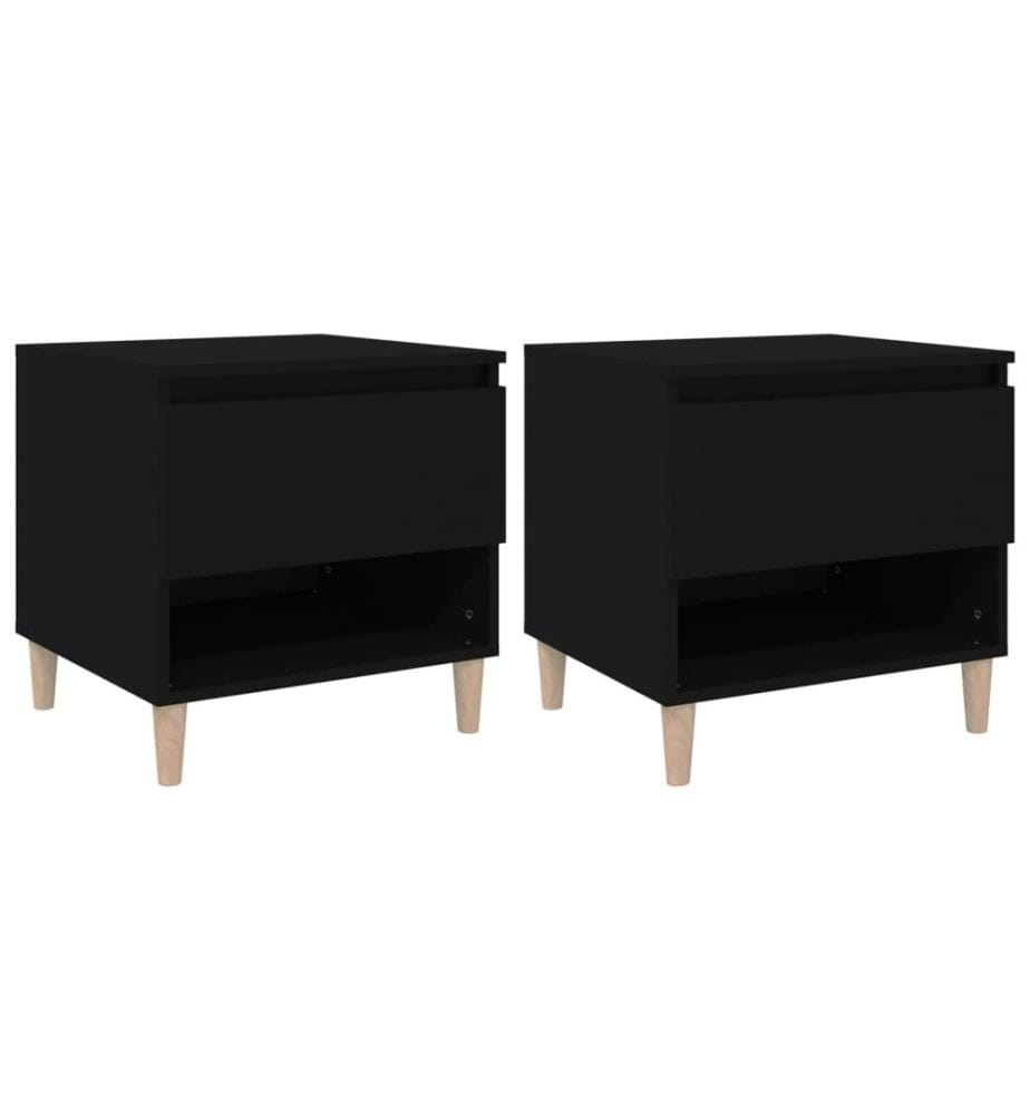 Nachttische 2 Stk. Schwarz 50x46x50 cm Holzwerkstoff