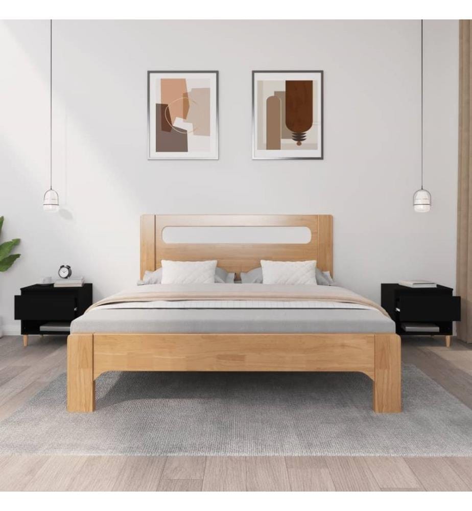Nachttische 2 Stk. Schwarz 50x46x50 cm Holzwerkstoff