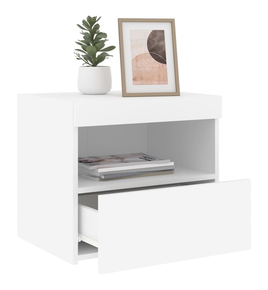 Nachttische mit LED-Leuchten 2 Stk. Weiss 50x40x45 cm