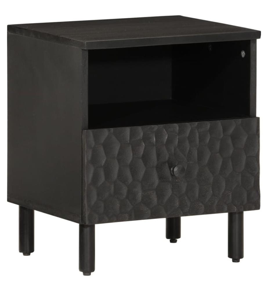 Nachttische 2 Stk. Schwarz 40x33x46 cm Massivholz Mango