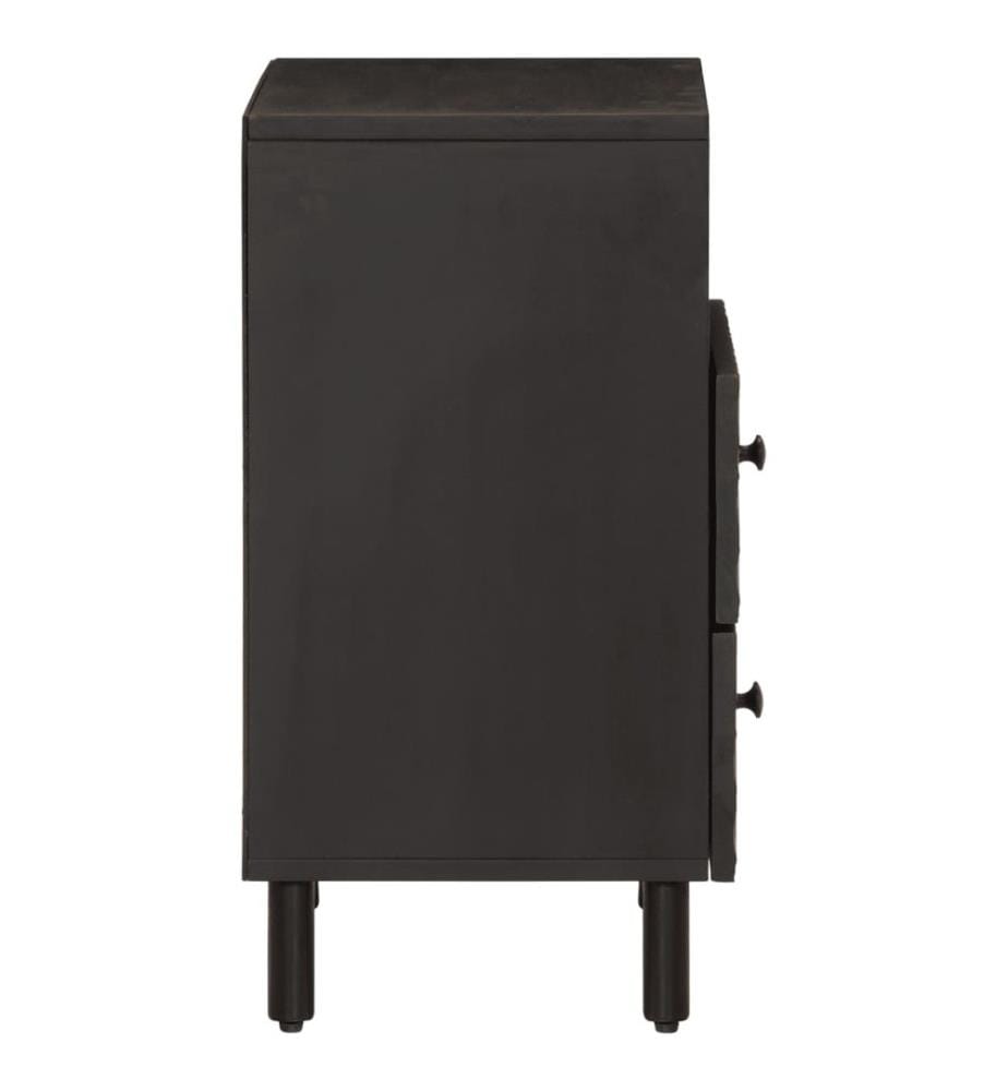 Nachttisch Schwarz 50x33x60 cm Massivholz Mango