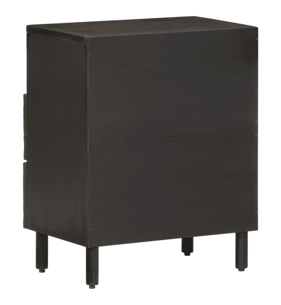Nachttisch Schwarz 50x33x60 cm Massivholz Mango