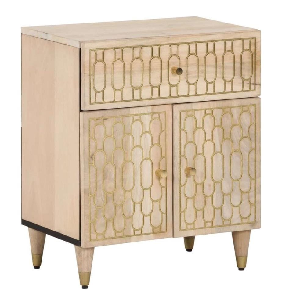 Nachttisch 50x33x60 cm Massivholz Mango