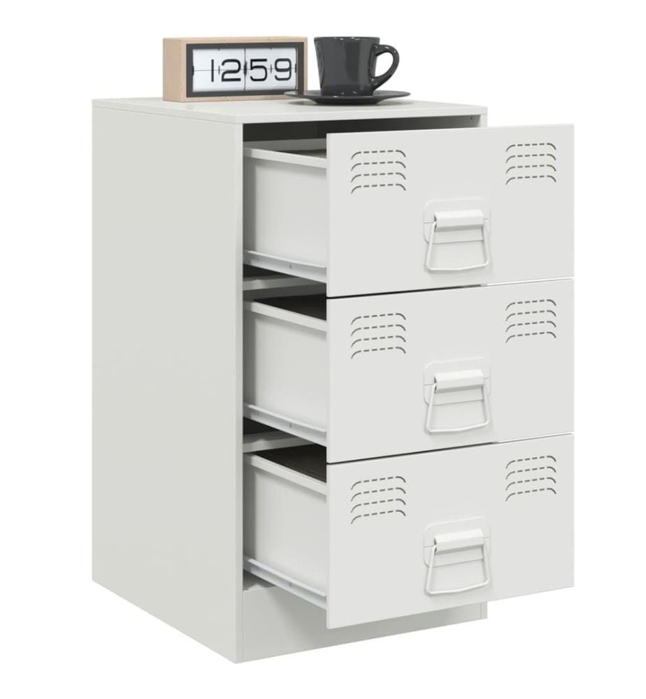 Nachttische 2 Stk. Weiss 34,5x39x62 cm Stahl