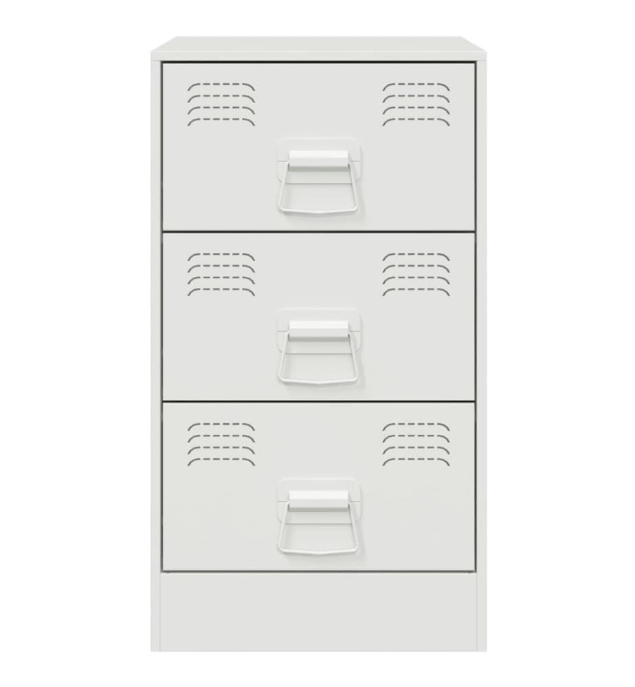 Nachttische 2 Stk. Weiss 34,5x39x62 cm Stahl