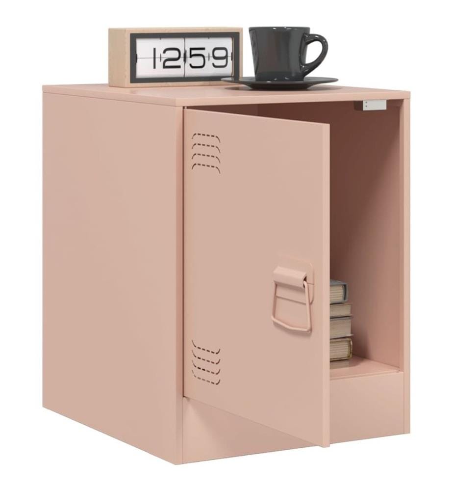 Nachttische 2 Stk. Rosa 34,5x39x44 cm Stahl
