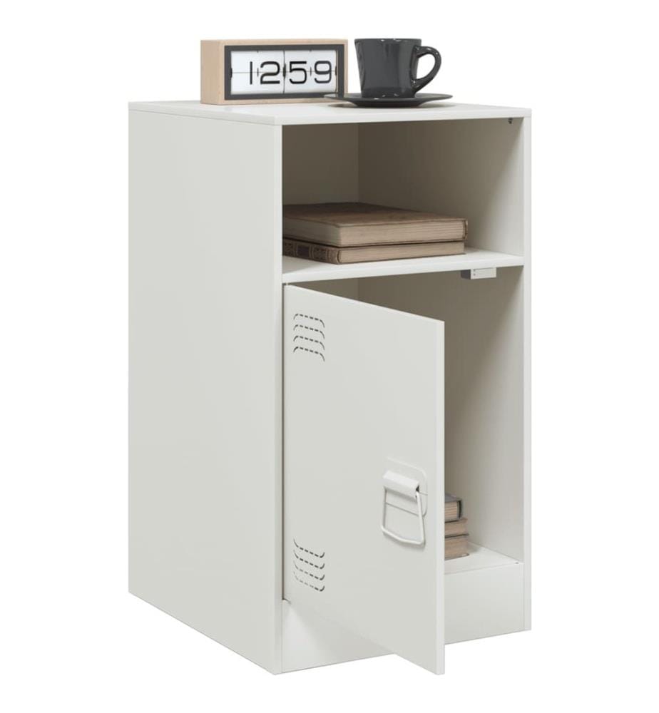 Nachttische 2 Stk. Weiss 34,5x39x62 cm Stahl