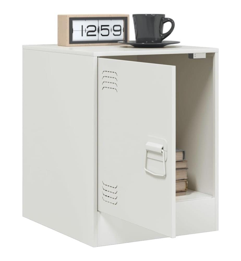 Nachttische 2 Stk. Weiss 34,5x39x44 cm Stahl
