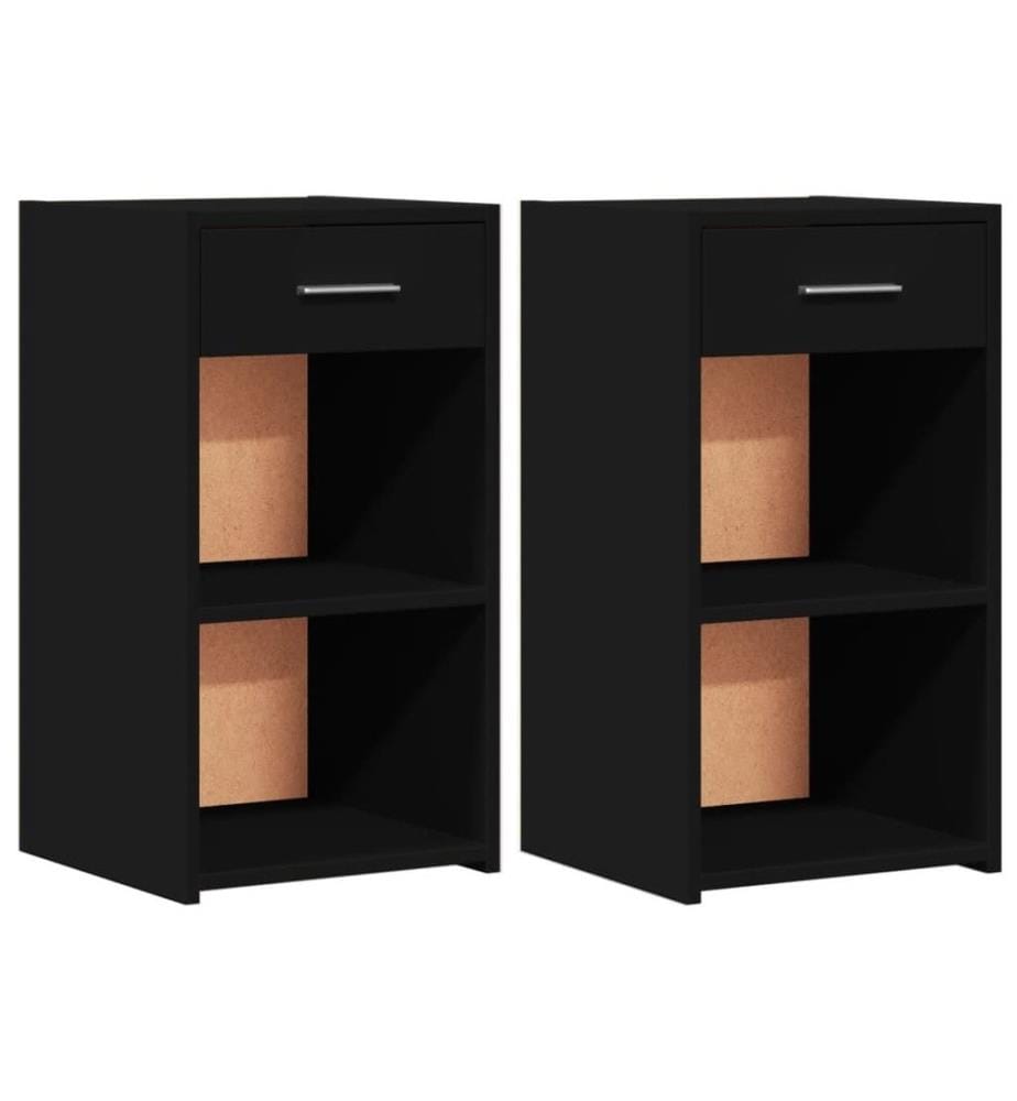 Nachttische 2 Stk. Schwarz 35x34x65 cm Holzwerkstoff