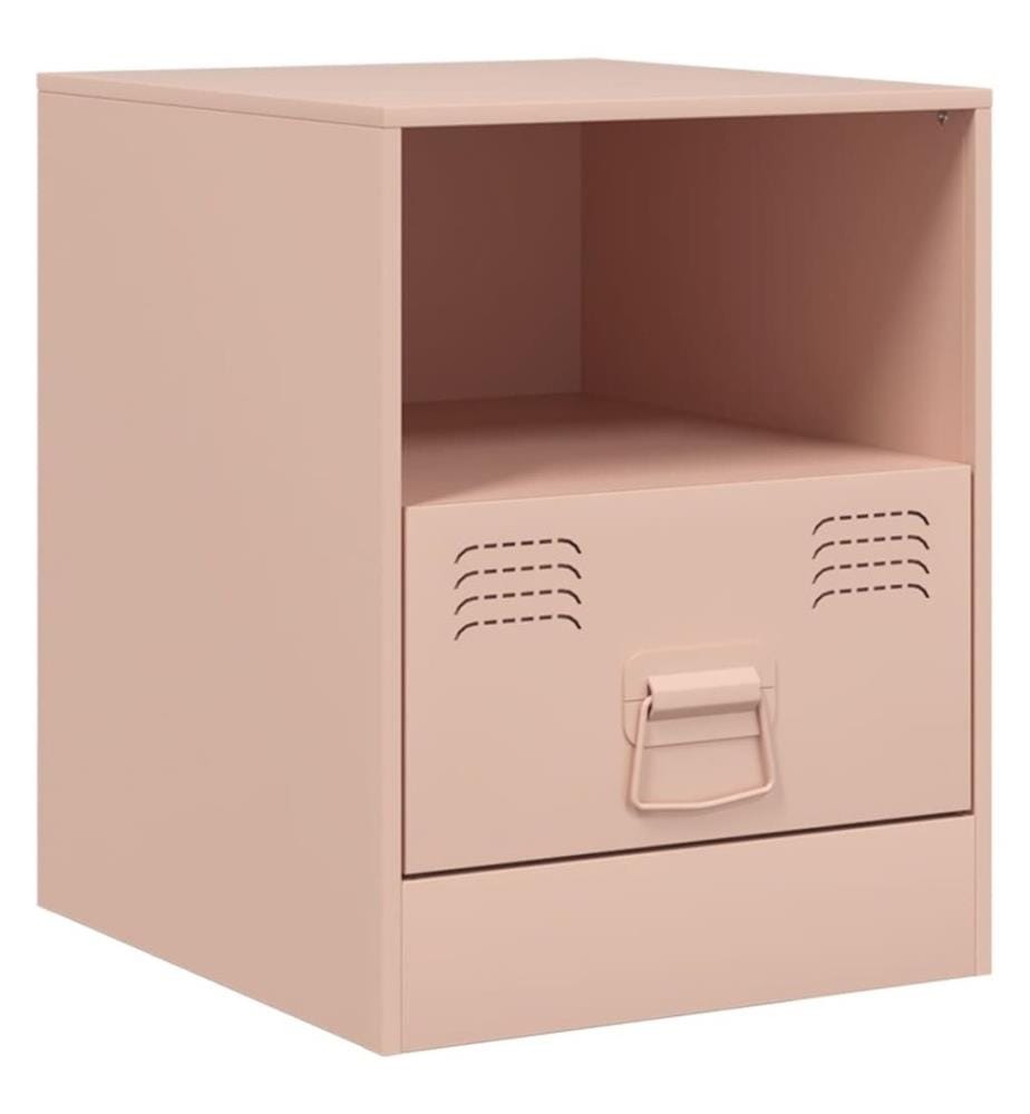 Nachttisch Rosa 34,5x39x44 cm Stahl