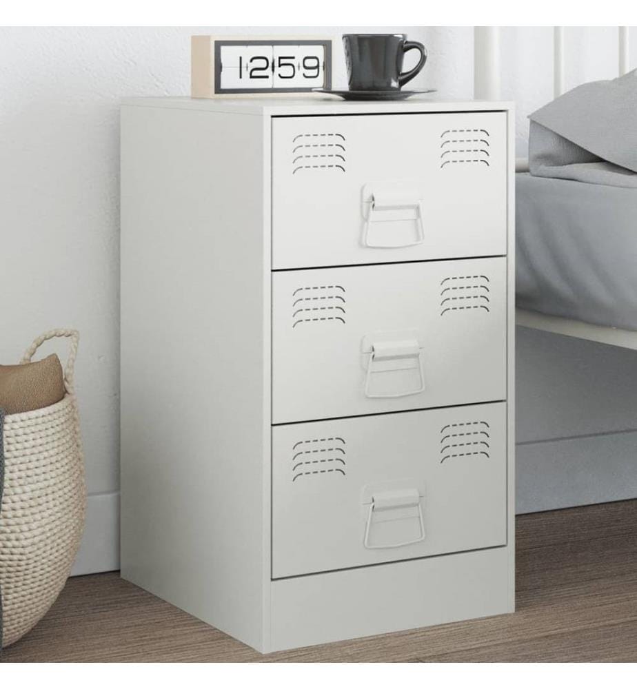 Nachttisch Weiss 34,5x39x62 cm Stahl