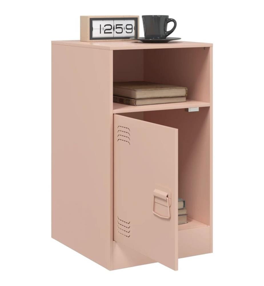 Nachttische 2 Stk. Rosa 34,5x39x62 cm Stahl